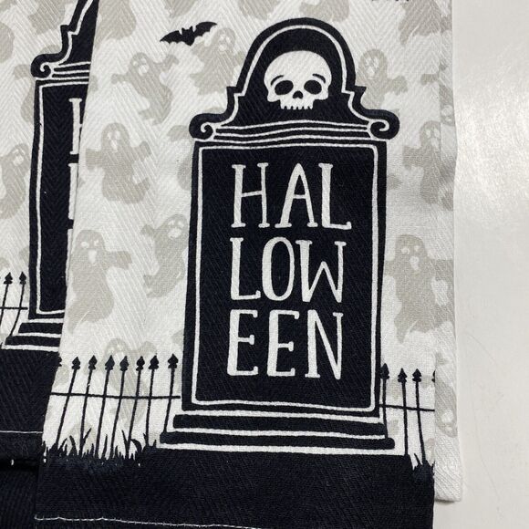 Halloween Kitchen Dish Hand Towels Spooky Scary Skull Ghost Set Festive Fun NEW - Picture 4 of 7